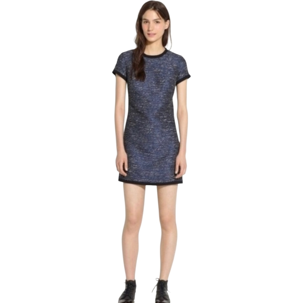 Madewell Blue & Black Tweed Shift Mini Dress Size 10